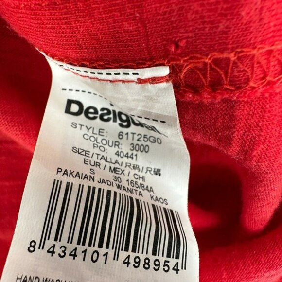 Desigual‎ Tank Top SMALL Artsy Sleeveless Vacation Resort wear Red Bling - Picture 6 of 11